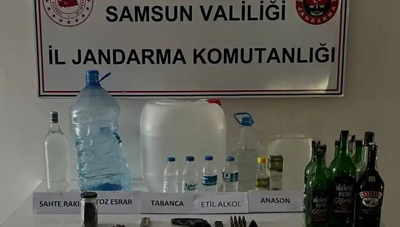 Samsun'da Dev Sahte İçki Operasyonu: Yakalanan Litrelerce İçki Şaşırttı!
