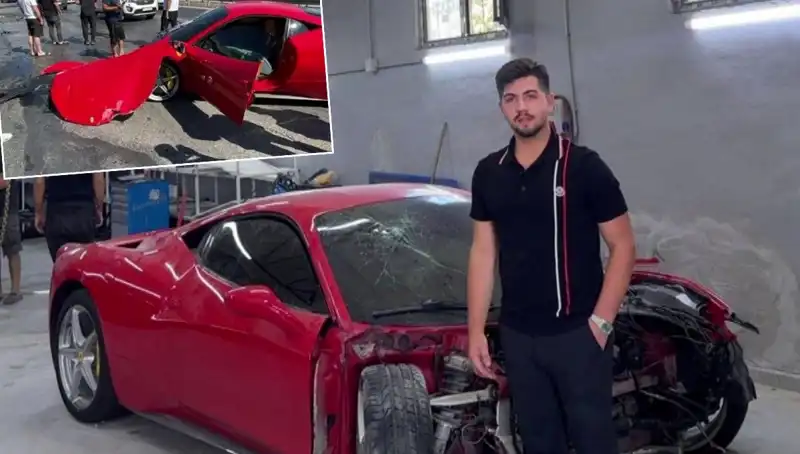 15 Milyonluk Ferrari Hurdaya Döndü: Sahibi Sözleriyle Yüreklere Dokundu