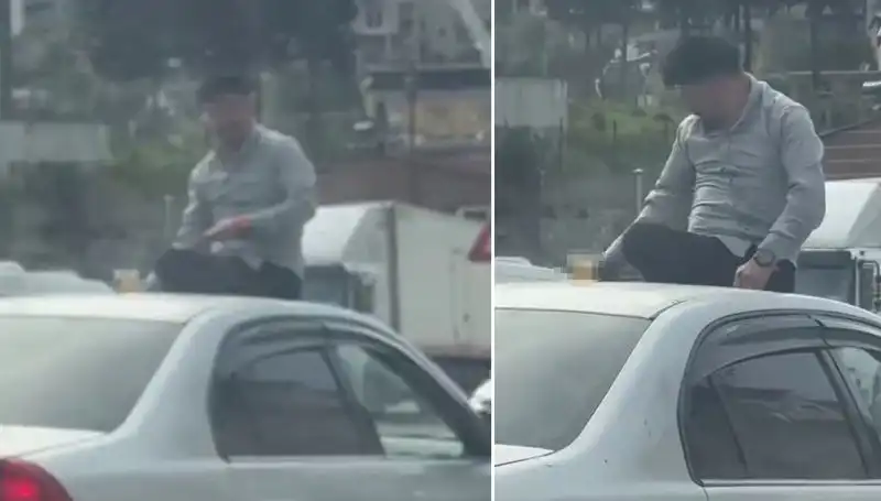 Trafikte Pes Dedirten Olay: Otomobil Üzerinde Alemin Keyfi!